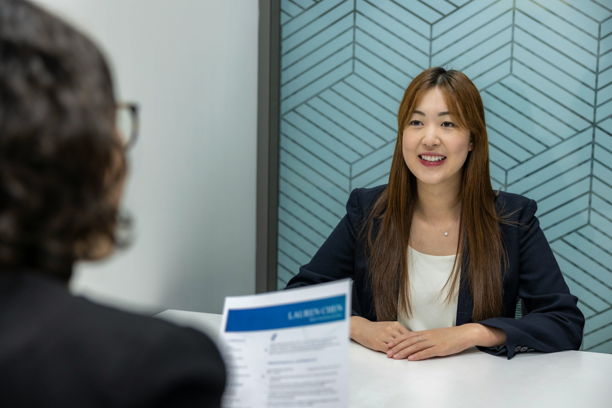 young woman applying for entry level sales role